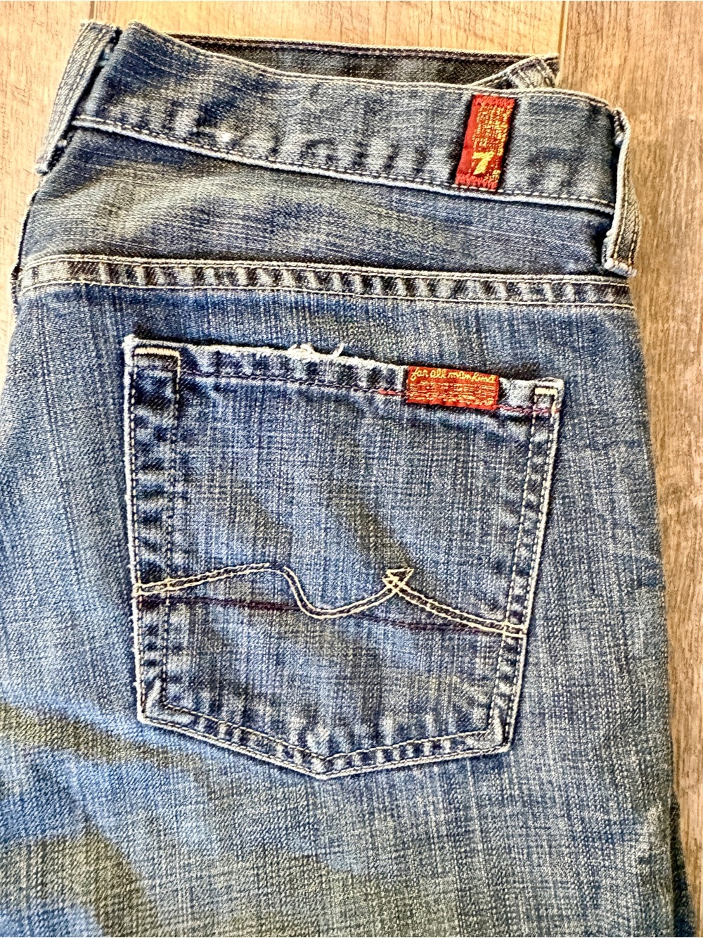 7 For All Mankind Boy Cut Jeans Size 29 Relaxed Fit INSEAM 33”